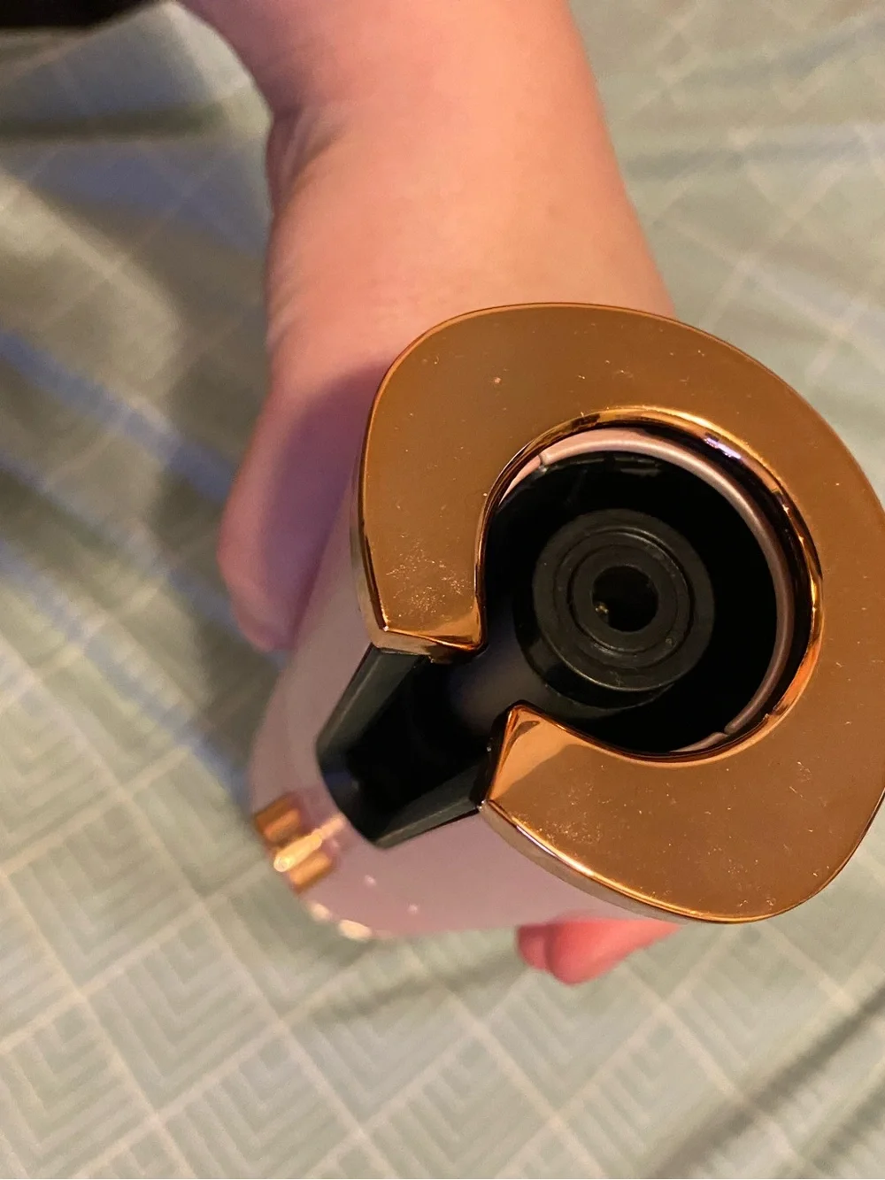 Cordless Pink Automatic Hair Curler with Rose Gold Accents